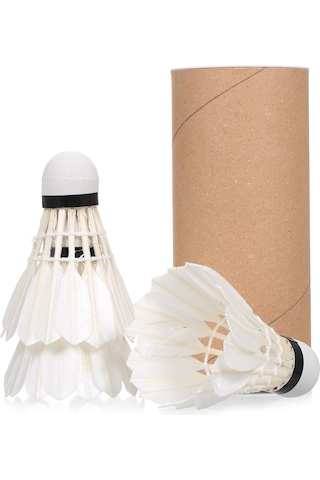 Aubyhe 3 Adet Fiber Kork Başlı Plastik Badminton Topları Beyaz/sarı Seçenekli - Kutu Paketli