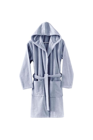 Menderes Home Cotton Collection Bukle Large Kapşonlu Bornoz Düz Gri