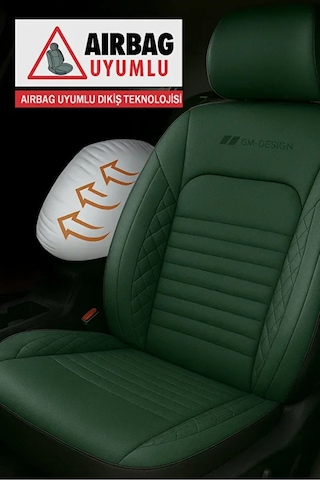Mercedes-benz /8 W115 230.4 115.017 110 Hp 1973 Uyumlu İstanbul Serisi Deri Yeşil Oto Kılıfı Tam Set