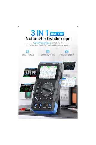 Fnırsı Dst-210 3'ü 1 Arada El Tipi Osiloskop + Multimetre + Sinyal Jeneratörü