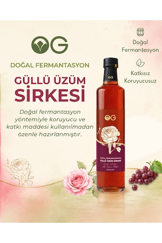 OG Natural Güllü Üzüm Sirkesi 500 ML