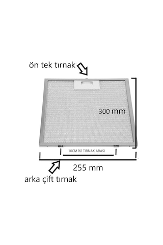 Franke Uyumlu 25x30 CM Davlumbaz Ankastre Aspiratör Alüminyum Yağ Filtresi 253x300
