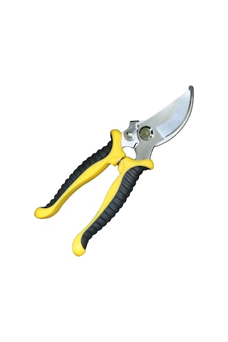 Symbee Bahçe Budama Makası Sk-5 Çelik Bıçaklı, Silikon Saplı, Kolay Kullanıma Uygun, Çok Amaçlı, 7.5 İnç Sarı-siyah