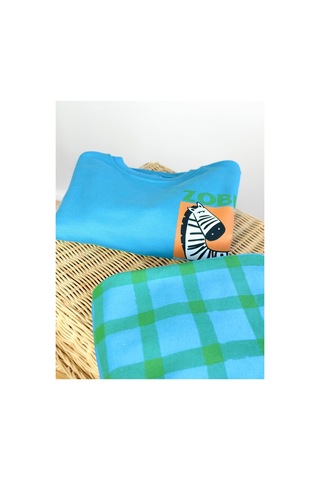 Poala Kids Cartoon Zebra Takım Mavi