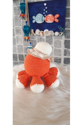 Amigurumi Oyuncak- Oyuncak Ahtapot Turuncu