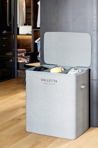 Paloma 120l Üç Yıkanabilir Bölmeli Katlanabilir Kumaş Kirli Çamaşır Sepeti Light Gray Xl
