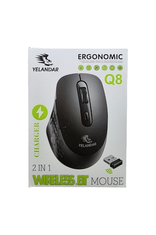 Kablosuz, Şarj Edilebilir 5 Tuşlu Bilgisayar Faresi Q8 - Kablosuz Mouse Diğer