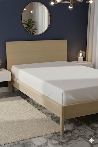 %100 Pamuk Ranforce Premium Tek Kişilik Lastikli Çarşaf - Beyaz Beyaz