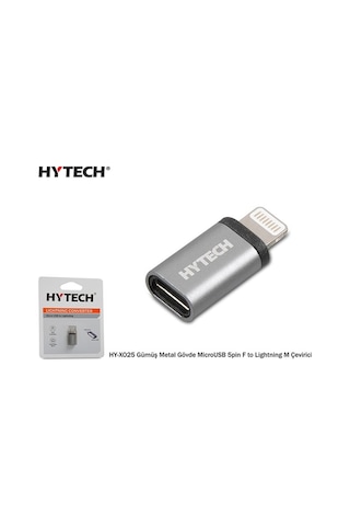 Hytech Hy-Xo25 Gümüş Metal Micro Usb 5Pin F To Lightning M Çeviri