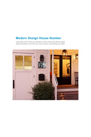 Singree Güneş Enerjili Led Ev Numara Lambası, Işık Kontrollü, 8 Saat Süreli Aydınlatma, Ip55 Su Geçirmez, N766 Modeli Sayı 7