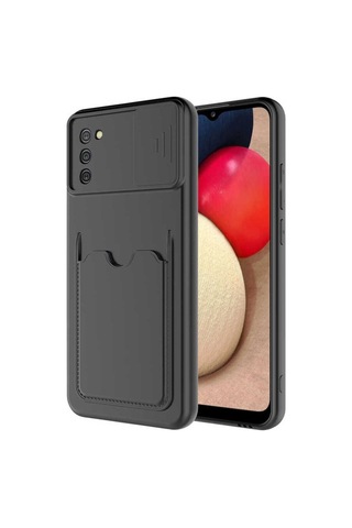 Samsung Uyumlu Galaxy A02s Kılıf Zore Kartix Kapak Siyah