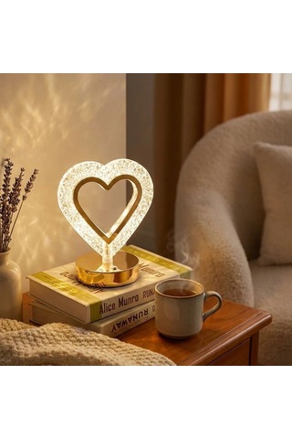 Şeklinde Kristal Led Masa Lambası Dokunmatik, 3 Renk Işık Modlu, Şarjlı Mini Dekoratif Gece Lambası Beyaz