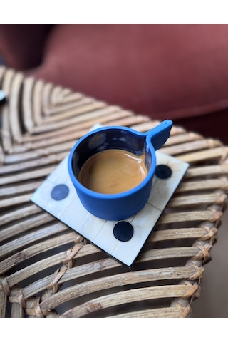 Argile Rouge - Upsala Porselen Espresso Fincanı 3d Printed & El Yapımı Lacivert