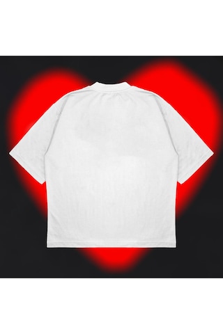 Tarzsokak Comme Des Garçons Oversize Unisex Pamuklu Nefes Alan Kalın Kumaşlı Beyaz