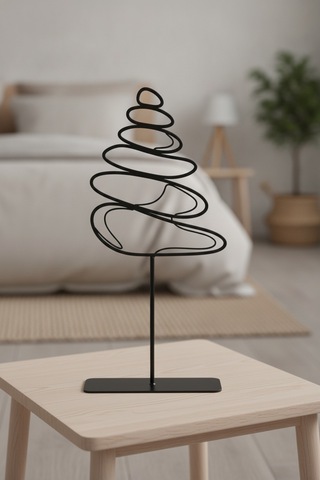 Zen Denge Taşları Tasarım Tek Çizgi Sanatsal Tasarım Metal Dekoratif Masaüstü Biblo