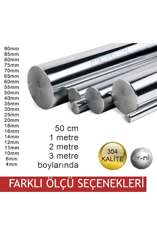 Paslanmaz Krom Çubuk (Dolu Mil) 304 Kalite (Boy Ve Çap Seçeneği) Paslanmaz Krom Çubuk (Dolu Mil) 304 Kalite (Boy Ve Çap Seçeneği)