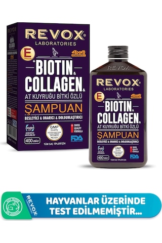 Revox Biotin ve Collagen At Kuyruğu Bitki Özlü Şampuan 400 ML Revox Biotin ve Collagen At Kuyruğu Bitki Özlü Şampuan 400 ML