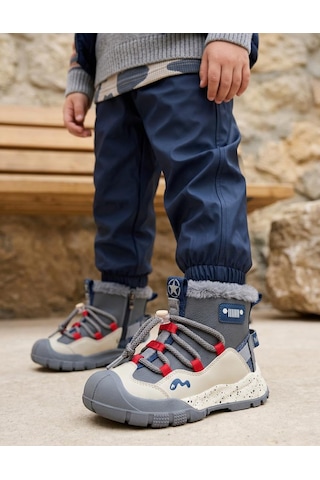 Marco Kids Cherokee Çocuk Tüylu Fermuarlı Outdoor Bot Gri