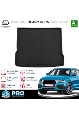 S-dizayn Audi Q3 3d Pro Bagaj Havuzu 2011-2018 A+ Kalite