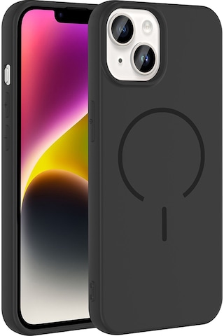 Apple Uyumlu iPhone 14 Kılıf M-safe Şarj Özellikli Zore Meta Kapak Siyah