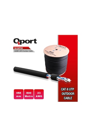 Q-cato2 Cat6 23 Awg Utp 500m Outdoor Kablo