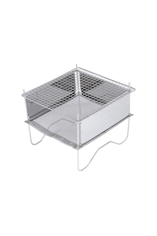 Tenfowee Stainless Steel Taşınabilir Mangal Çadırı - Isı Dayanıklı, Hızlı Montajlı, Çadır Kampı Ve Piknikler İçin Odunluk Ateş Tabanı