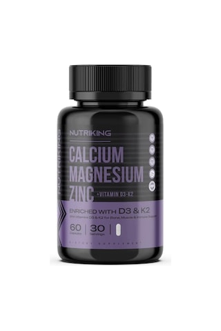 Nutriking Calcium Magnesium Zinc + Vitamin D3 & K2 60 Kapsül Kemik & Bağışıklık Desteği