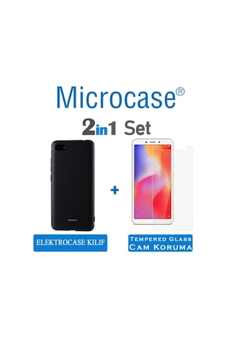 Microcase Xiaomi Redmi 6A Elektrocase Serisi Silikon Kilif + Cam 293002669 - Seçenek / Cam Koruma-Tempered Glass Istemiyorum