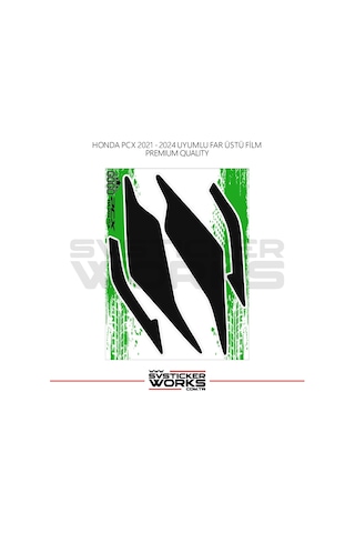 Honda Pcx Far Filmi Sticker Şeffaf Folyo 2021 - 2024 Kalın Model Siyah