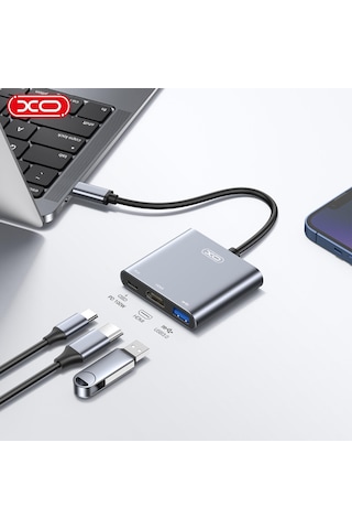 Hub011 Type-c 3 İn 1 Çoklayıcı Usb 3.0 Pd 100w Şarj 4k Hdmı Görüntü Aktarım Docking Station