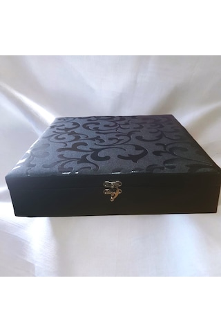 Adalinhome 10 Bölmeli Deri Kaplamalı Aksesuar Takı Saat Kutusu Siyah