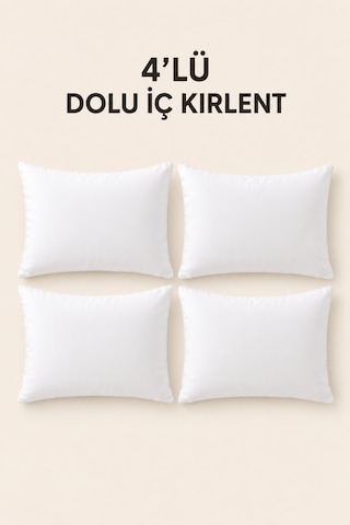 4'lü İç Kırlent Silikon Elyaf Dolgulu Koltuk Kırlenti İç Yastık Dolgusu Kırlent İçi 45x45 Cm 45 x 45