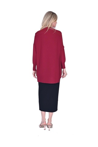 Invee İnvee Körüklü Triko Tunik Bordo 6250