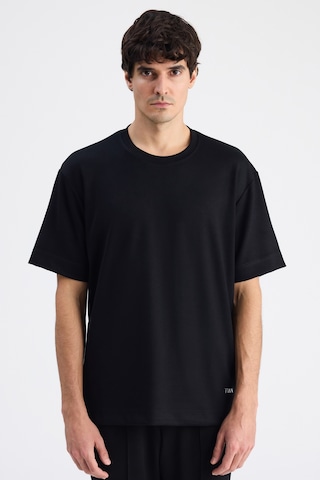 Twn Relaxed Fit Siyah Düz T-shirt 6ec146171622m 001