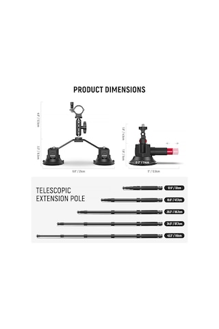 Neewer Ca065 Triple Suction Cup Car Mount
