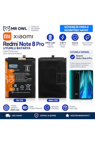 Xiaomi Redmi Note 8 Pro Bm4j Uyumlu 4400 Mah Batarya Pil Xiaomi Redmi Note 8 Pro Bm4j Uyumlu 4400 Mah Batarya Pil