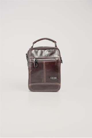 Ççs 31609 Hakiki Deri El Omuz Çantası Kahverengi