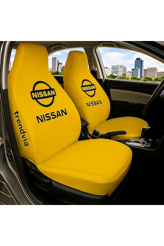 Nissan Araçlara Uygun Penye Kumaş Ön Arka Oto Koltuk Kılıfı - Servis Tipi Oto Kılıf Takımı Sarı