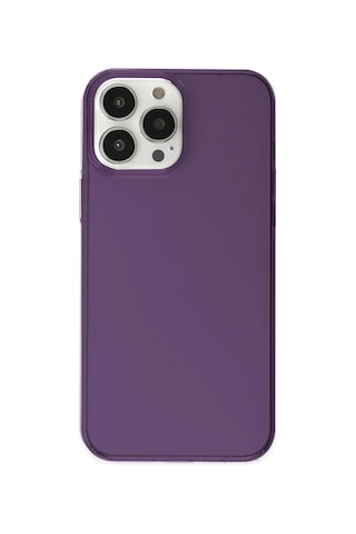 Newface - 569 - iPhone Uyumlu 14 Pro Max Kılıf Pc Sert Şeffaf Kapak - Csmo-tex - - Mor