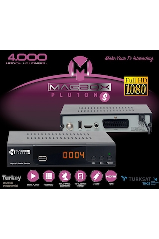 Magbox Pluton S Kasalı Full Hd Scart Uydu Alıcısı Tkgs'li