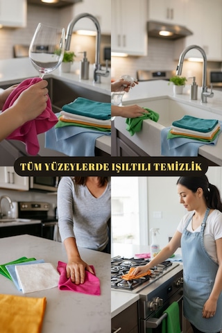 Mikrofiber Çok Amaçlı Genel Temizlik Bezi 6 Lı Set 40x40cm Renkli Mutfak Ev Araba Bezi Karışık