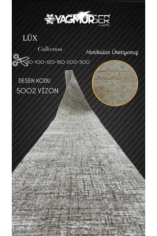 Nesrin Jel Taban Kaymaz Modern Krem Kahverengi Kendinden Desenli Güzel Salon Koridor Kesme Hali Yolluk