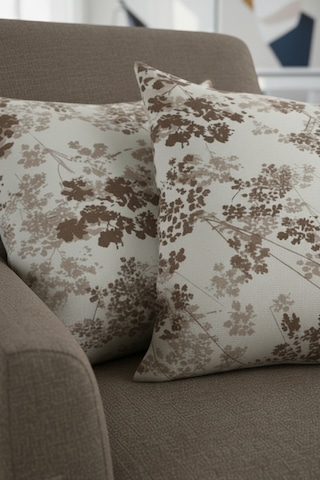 Chevron Bohem Dekoratif Punch Yastık Kırlent Kılıfı 2 Adet 45x45 Hayat Ağacı Kahverengi 45 x 45