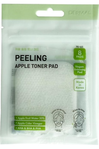 Dermal Elma Özlü Gözenek Temizleyici Aydınlatıcı Peeling Tonik Toner Pedi 8 Adet