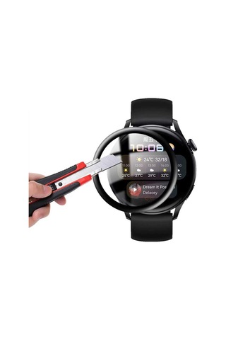 Huawei Watch 3 Mkst Pmma Pet Saat Ekran Koruyucu - Siyah