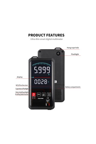 Kkmoon Kkm128 4.7" Dokunmadan Renkli Ekran Ultra-ince Multimetre