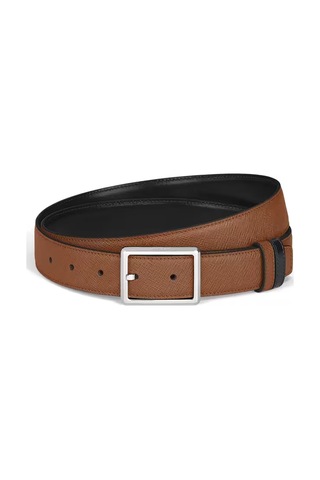 Montblanc Sartorial Deri 30 Mm Çift Taraflı Kemer 222189 Kahverengi