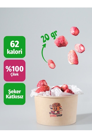 Çilek Kuru Meyve Cipsi Dondurularak Kurutulmuş Freeze Dried Çilek %100 Doğal Glutensiz Atıştırmalık 20g 20 G