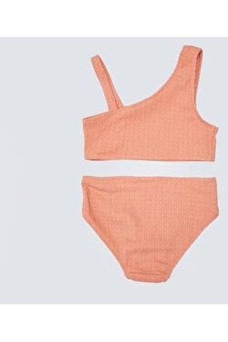 Deep Beach Dokulu Kumaş Kız Çocuk Bikini Takım 001