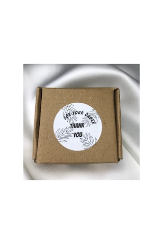 Than You For Your Order Sticker Siyah Beyaz Yaprak Yuvarlak Etiket 4 Cm -40 Adet Çok Renkli